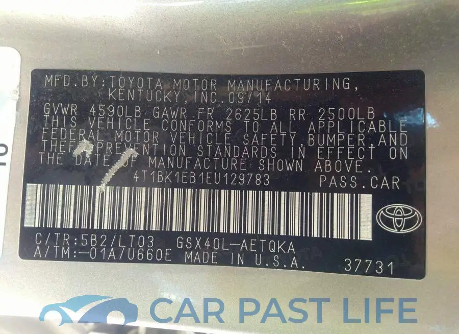 4T1BK1EB1EU129783# 9