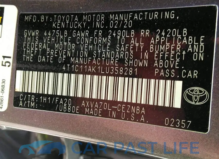 4T1C11AK1LU358281# 9