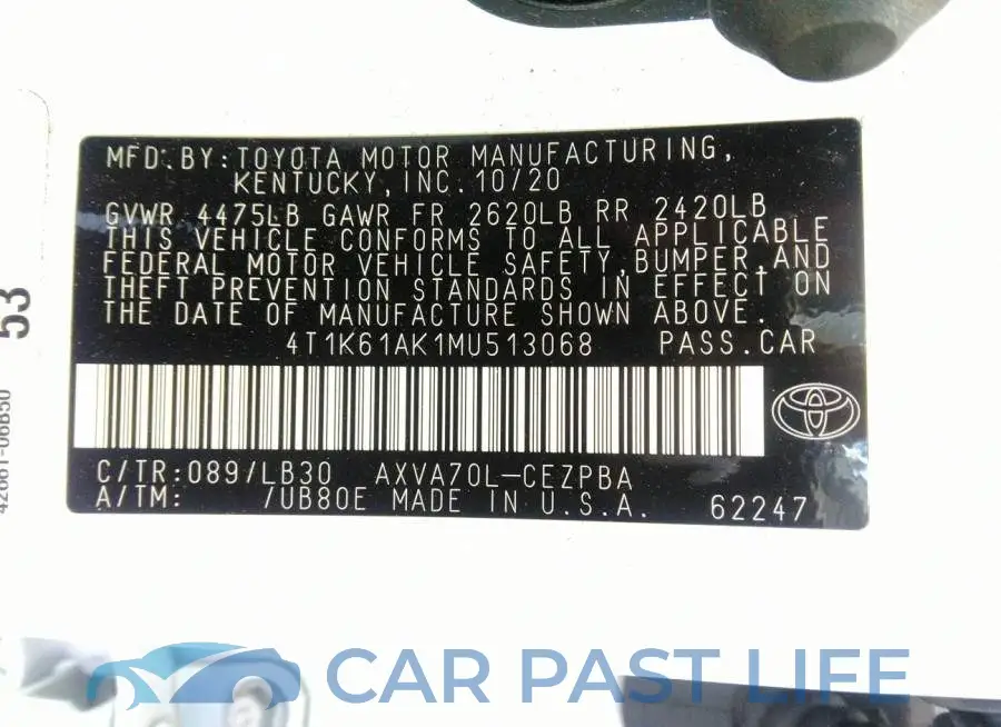 4T1K61AK1MU513068# 9