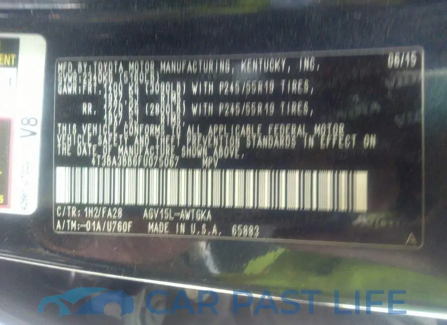 4T3BA3BB6FU075067# 9