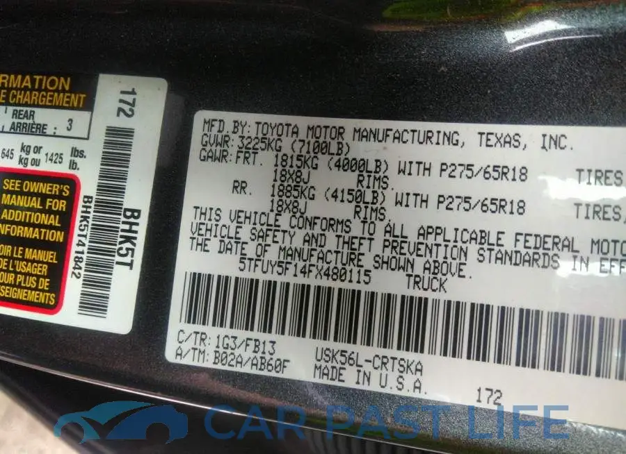 5TFUY5F14FX480115# 9