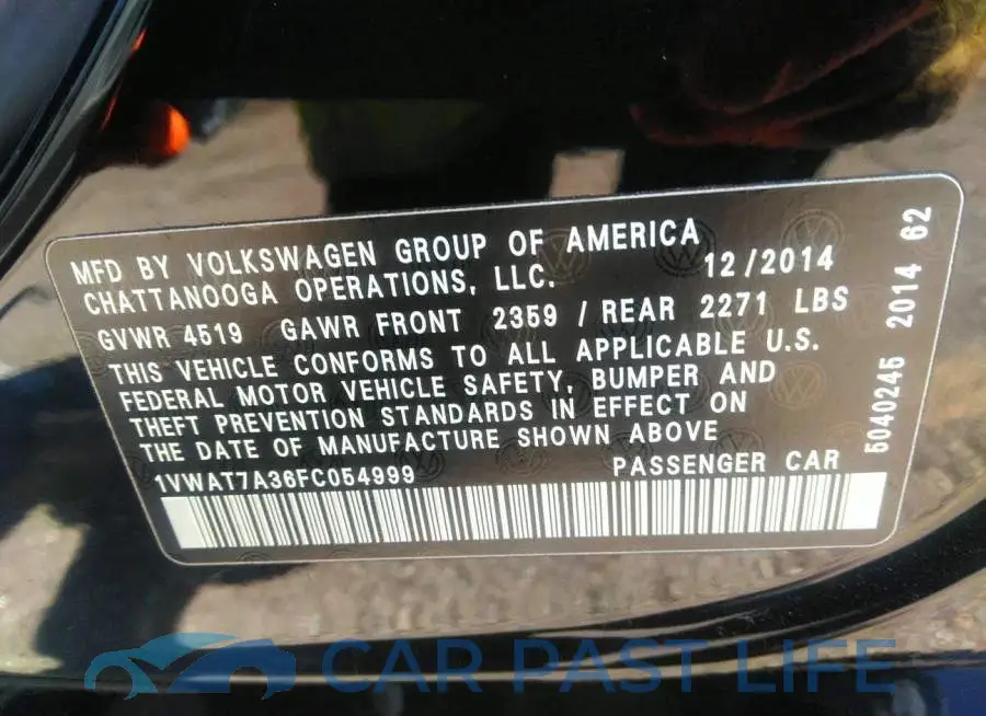 1VWAT7A36FC054999# 9
