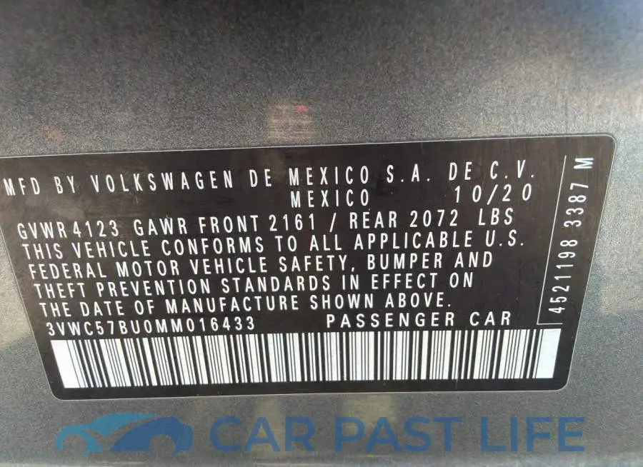 3VWC57BU0MM016433# 9