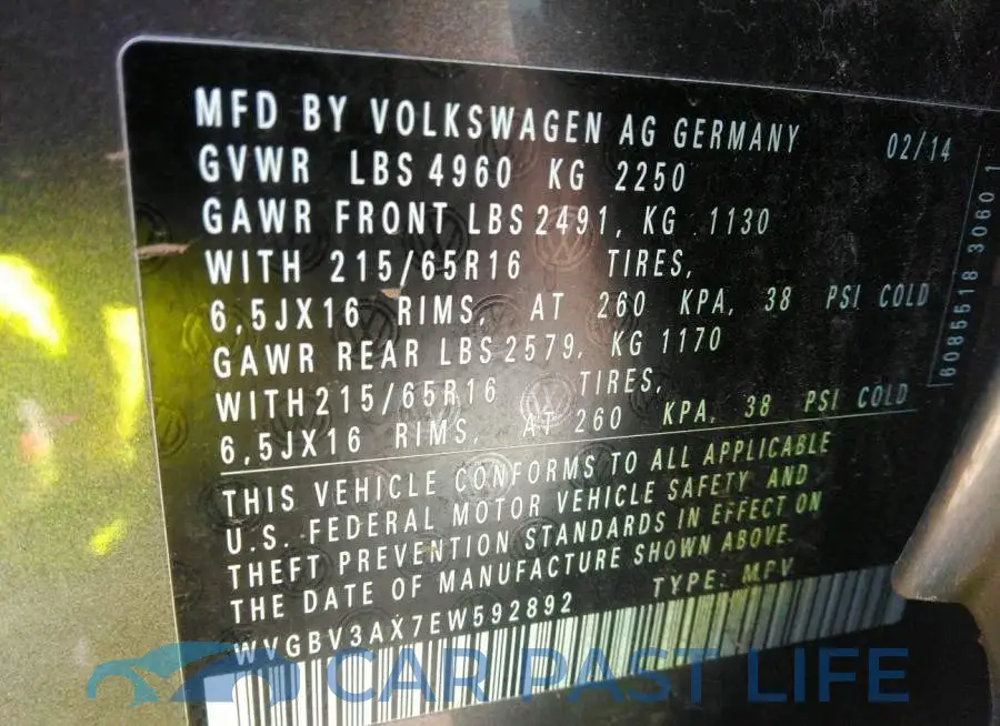 WVGBV3AX7EW592892# 9