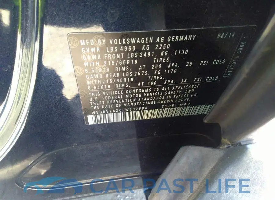 WVGBV7AX0FW502684# 9