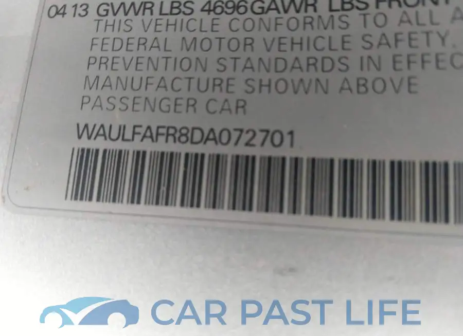 WAULFAFR8DA072701# 9