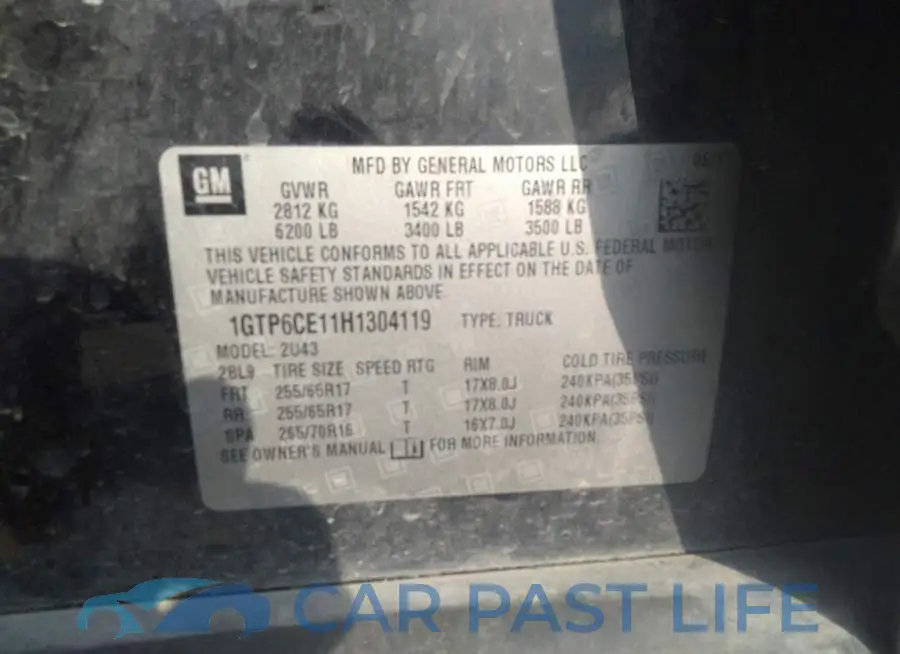 1GTP6CE11H1304119# 9