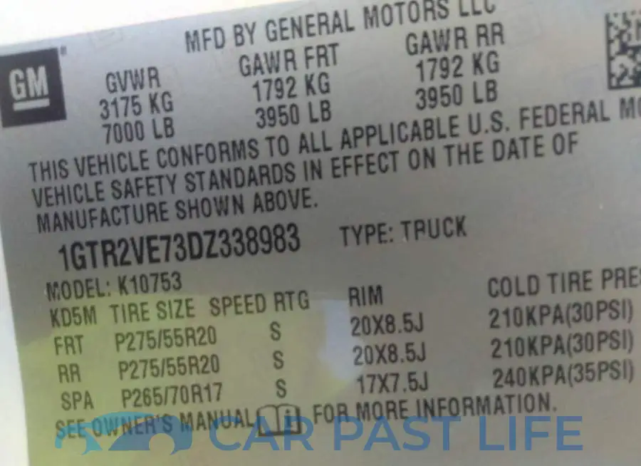 1GTR2VE73DZ338983# 9