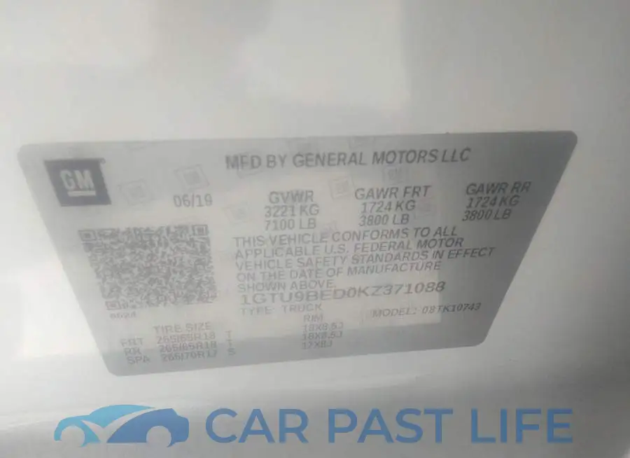1GTU9BED0KZ371088# 9