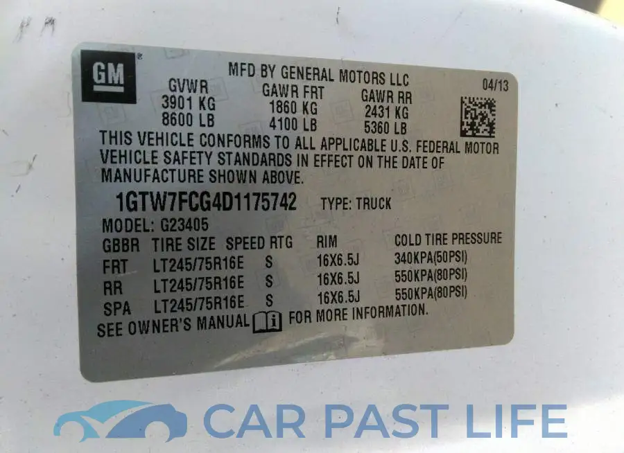 1GTW7FCG4D1175742# 9
