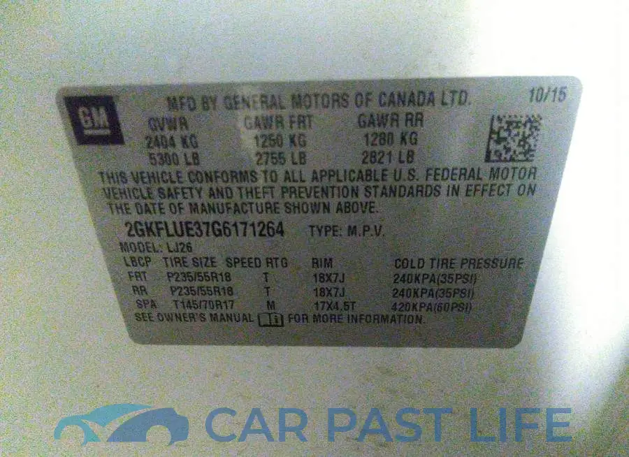 2GKFLUE37G6171264# 9