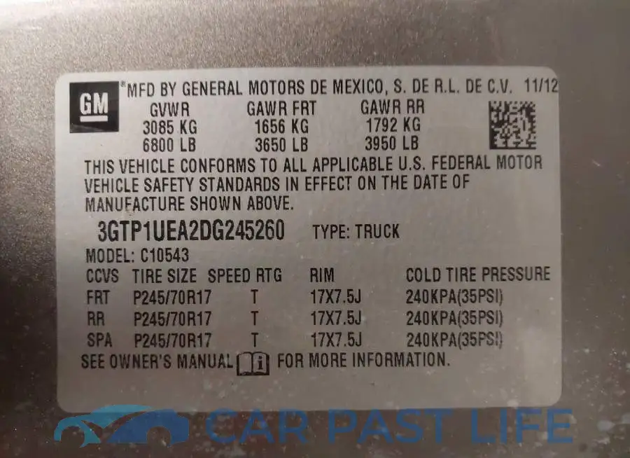 3GTP1UEA2DG245260# 9