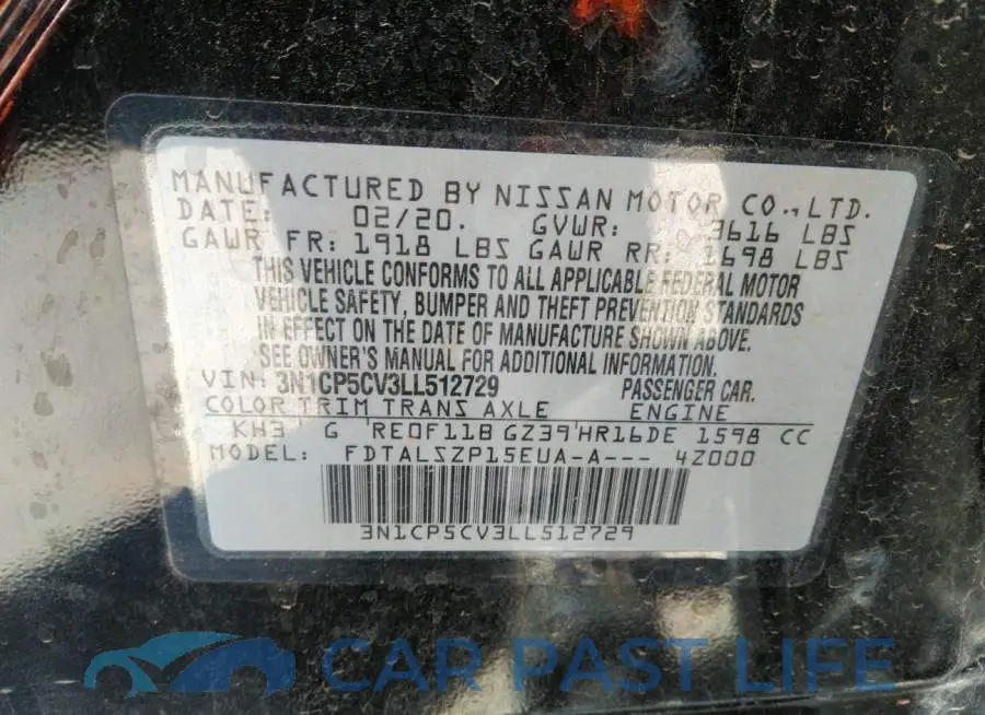 3N1CP5CV3LL512729# 9