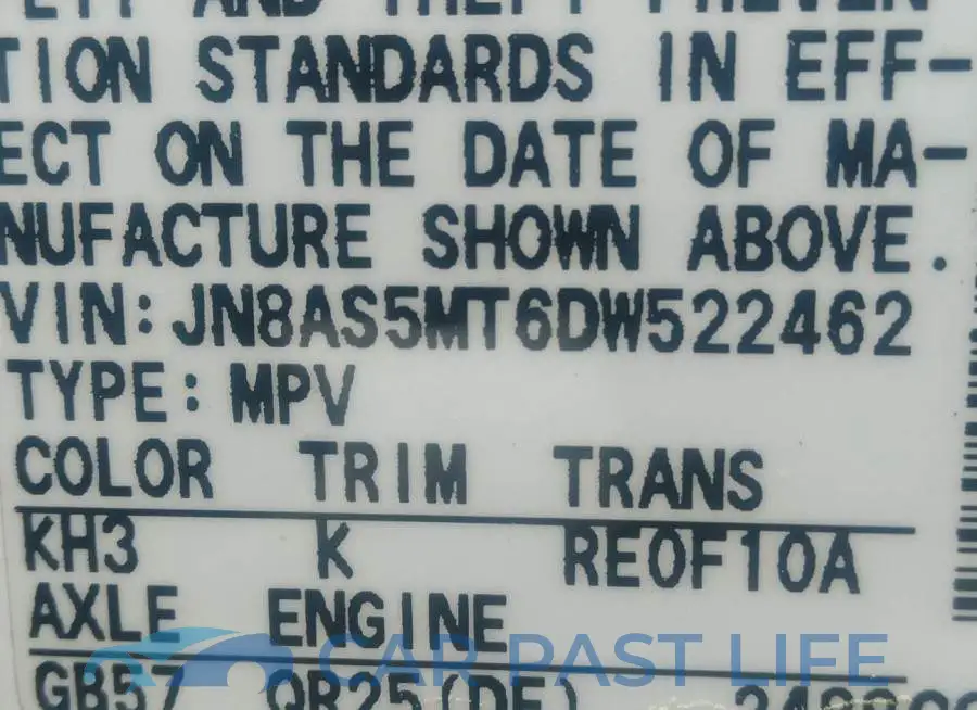 JN8AS5MT6DW522462# 9