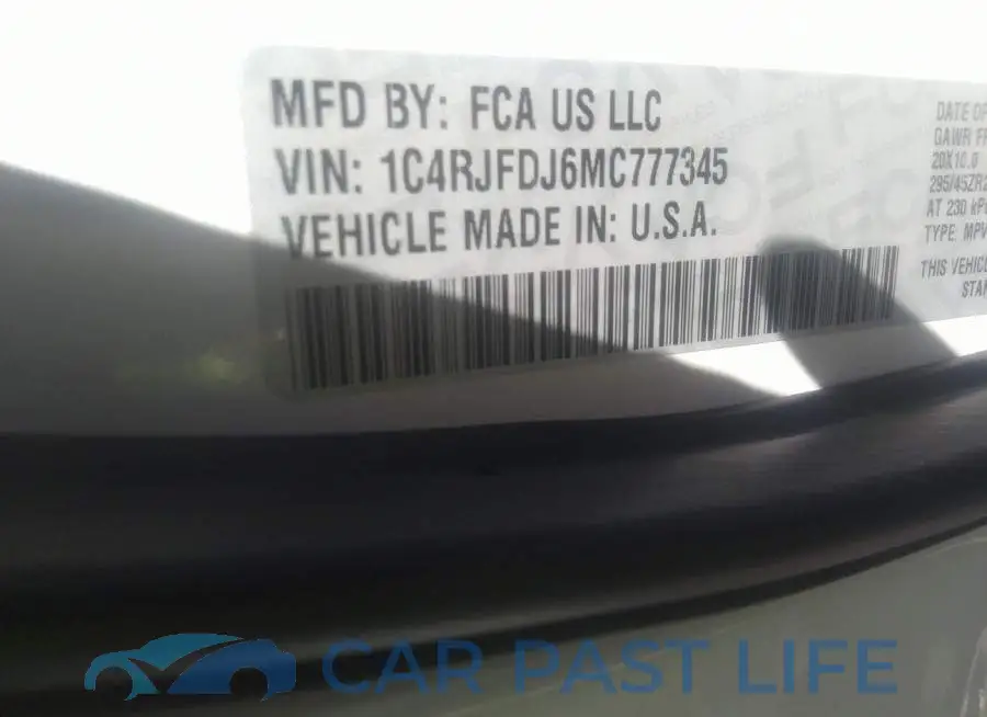 1C4RJFDJ6MC777345# 9