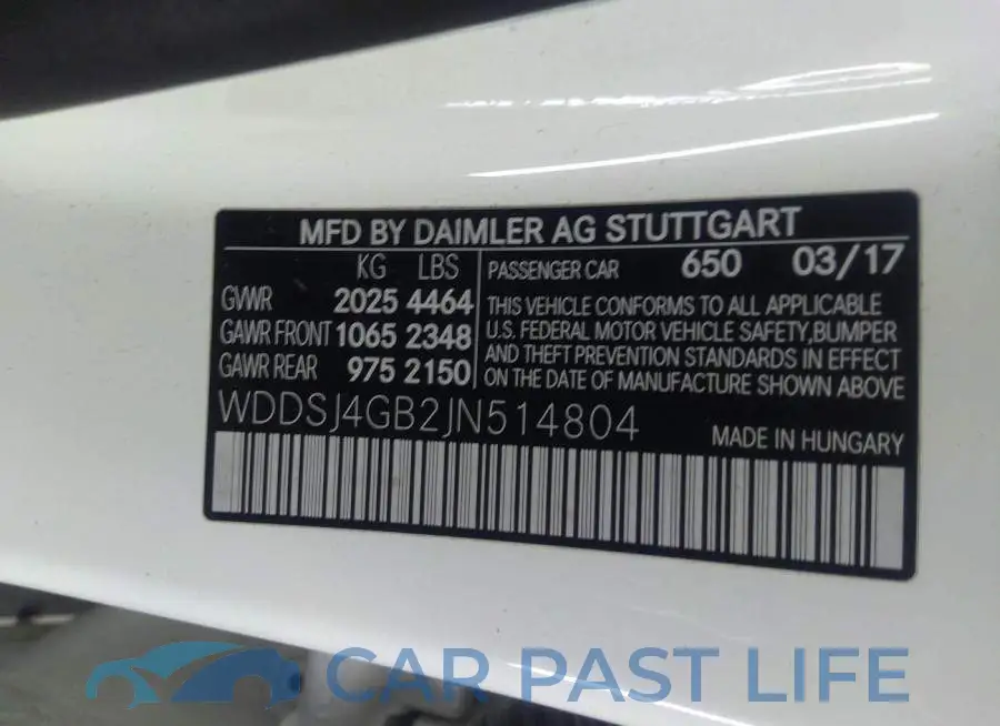 WDDSJ4GB2JN514804# 9