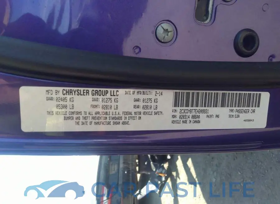 2C3CDYBT7EH209931# 9