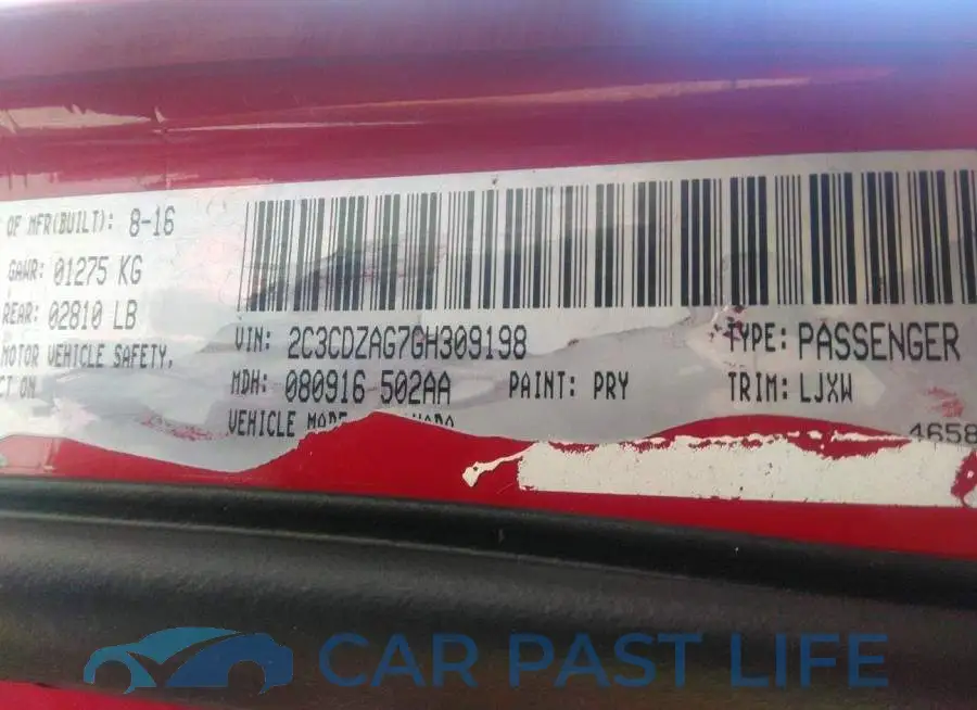 2C3CDZAG7GH309198# 9