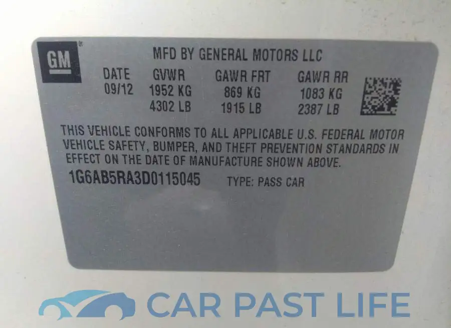 1G6AB5RA3D0115045# 9