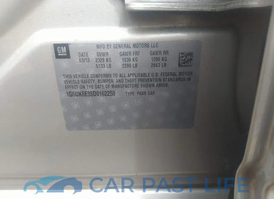 1G6DK8E35D0162258# 9