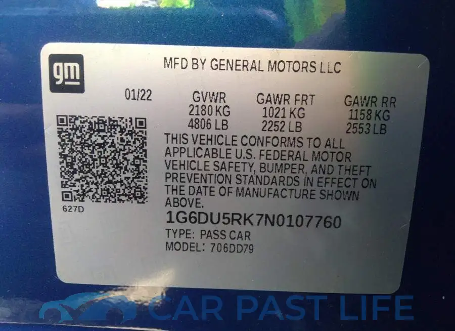 1G6DU5RK7N0107760# 9