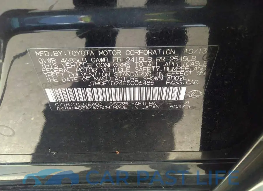 JTHCF1D24E5006485# 9