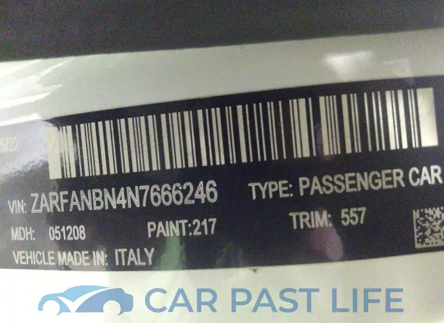 ZARFANBN4N7666246# 9