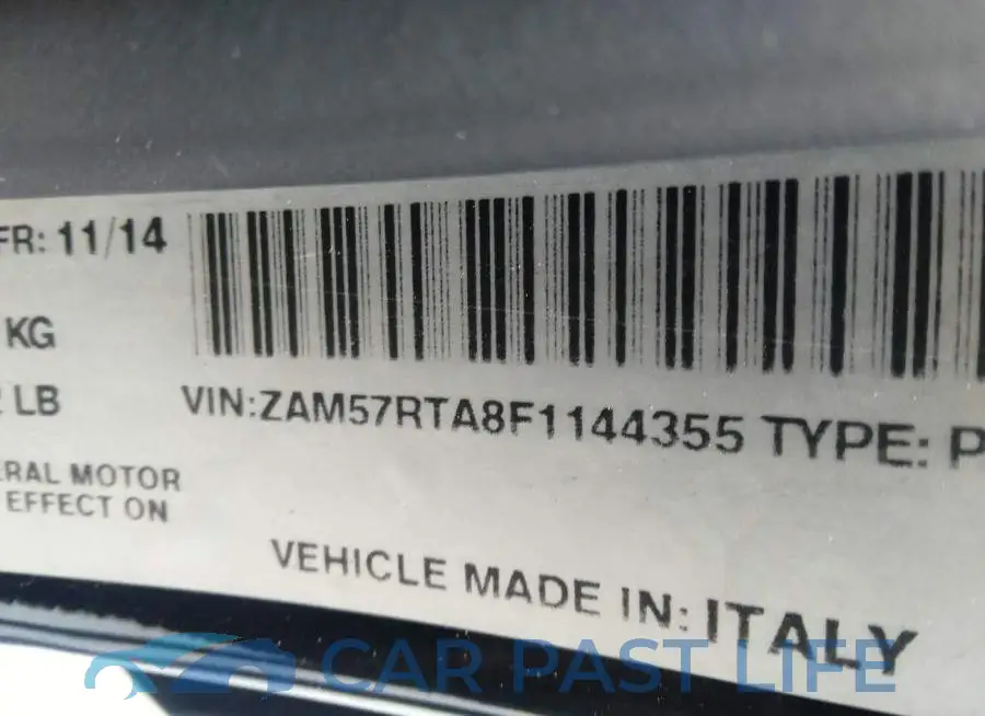 ZAM57RTA8F1144355# 9
