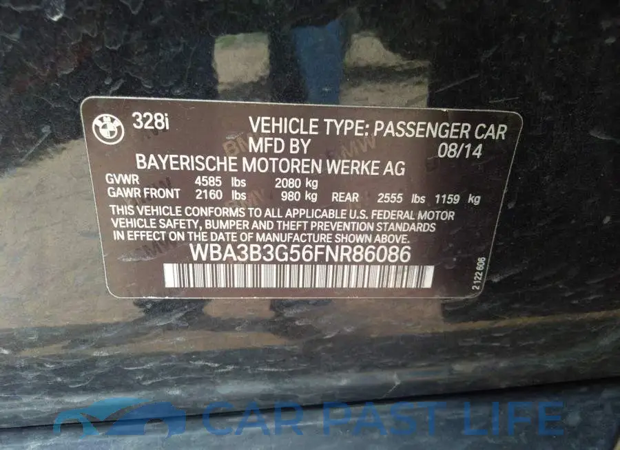 WBA3B3G56FNR86086# 9