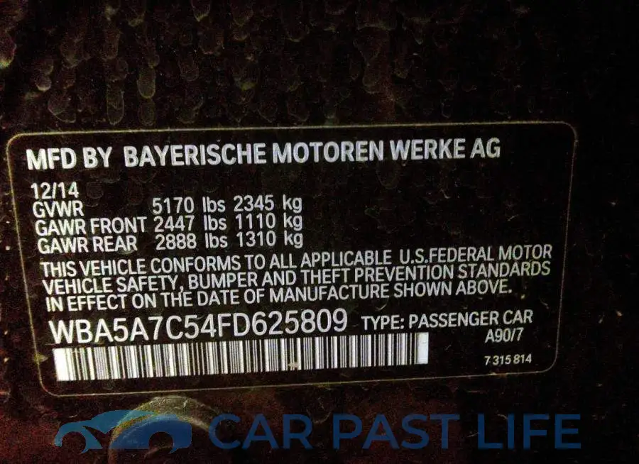 WBA5A7C54FD625809# 9