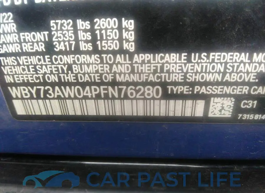 WBY73AW04PFN76280# 9