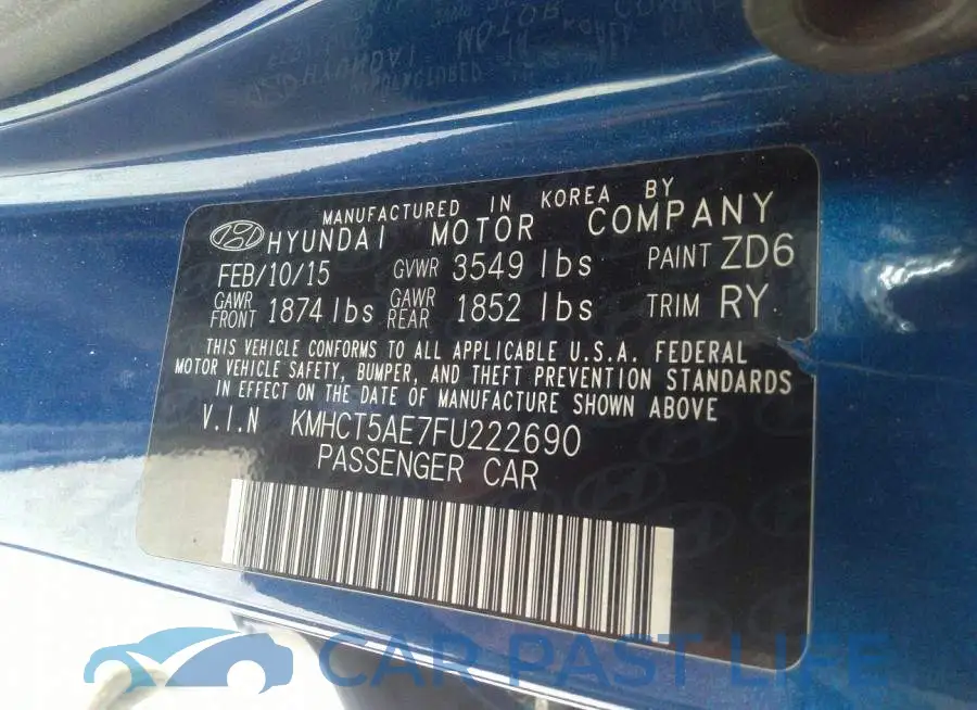 KMHCT5AE7FU222690# 9