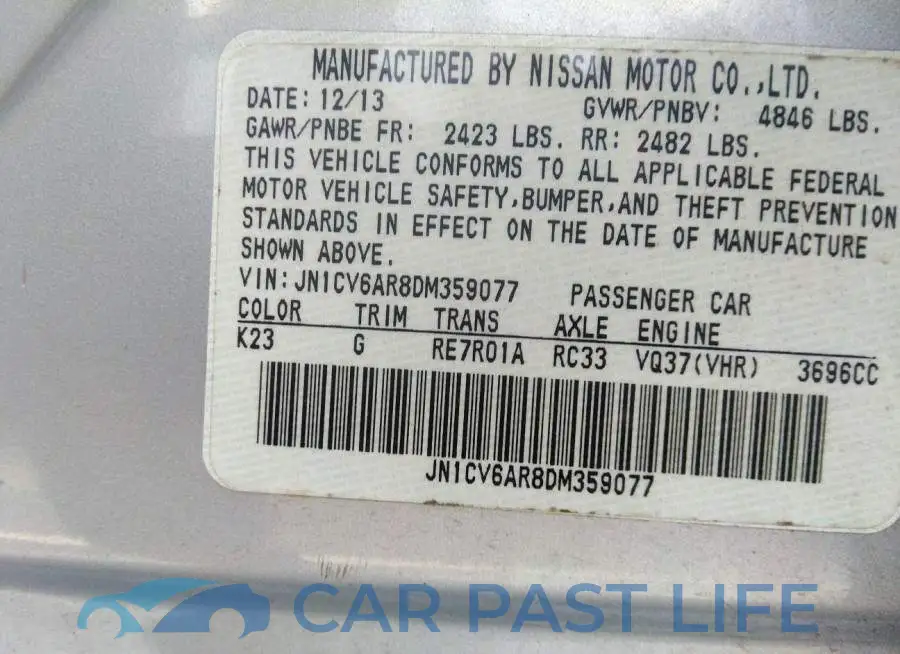 JN1CV6AR8DM359077# 9
