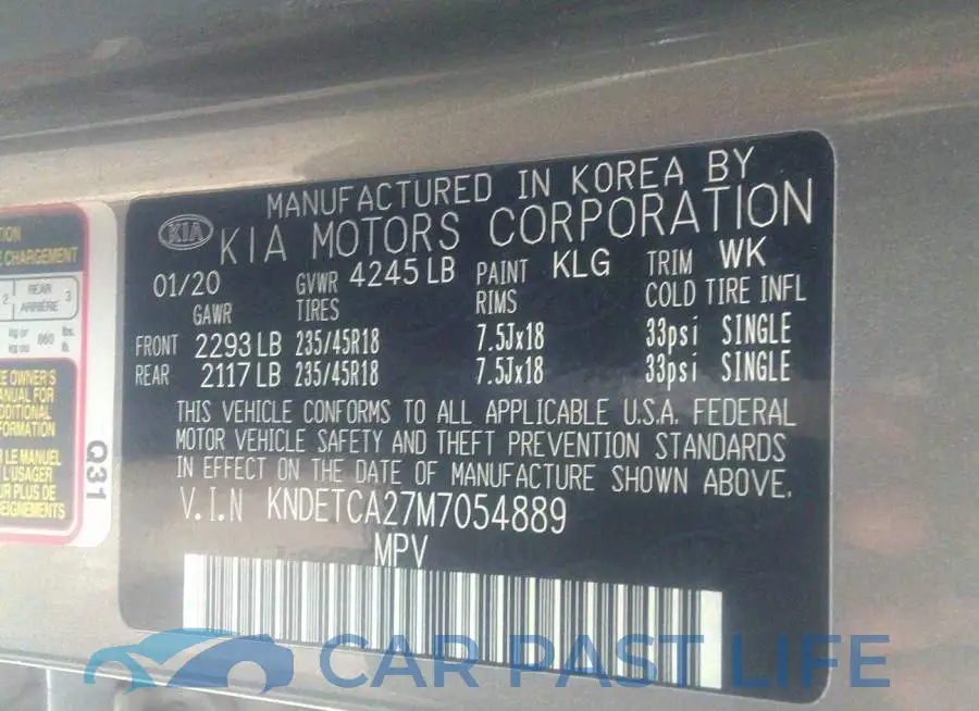 KNDETCA27M7054889# 9