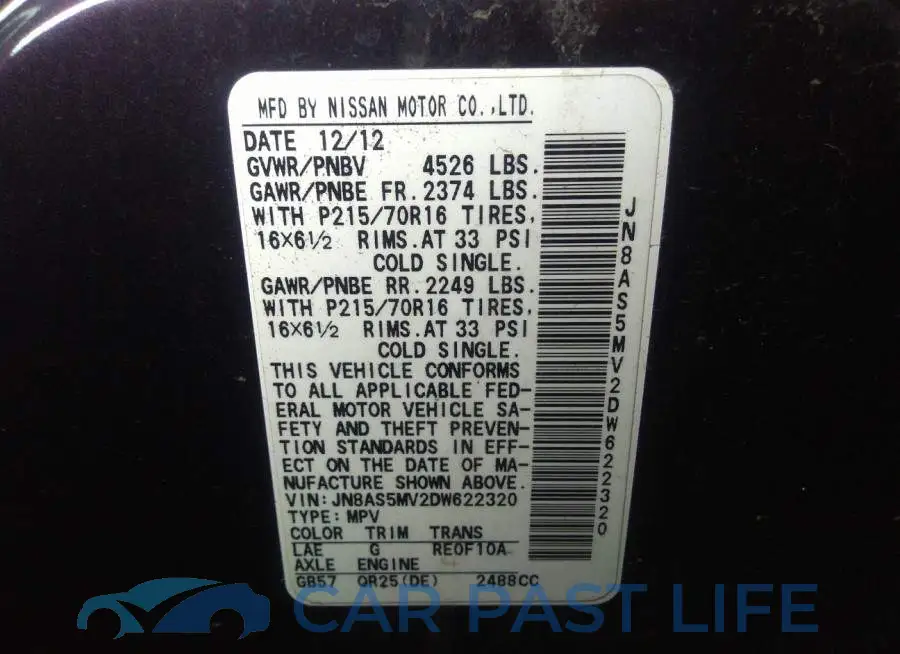 JN8AS5MV2DW622320# 9