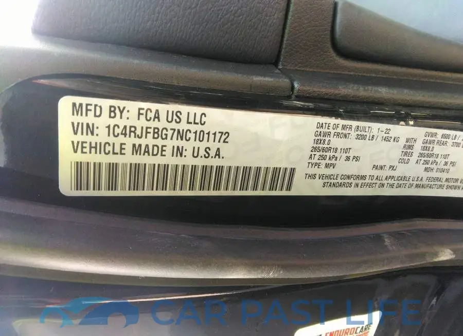 1C4RJFBG7NC101172# 9