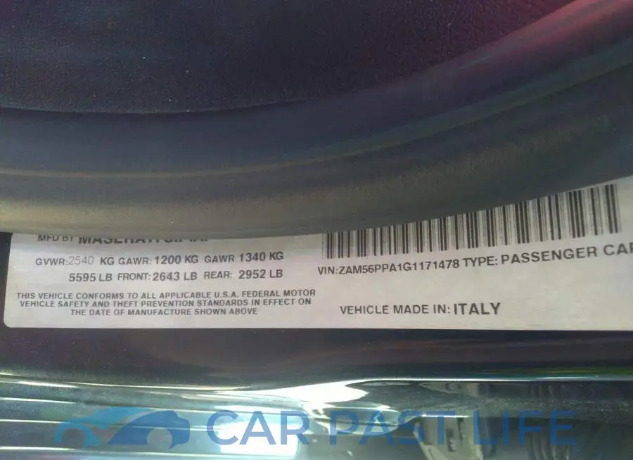 ZAM56PPA1G1171478# 9