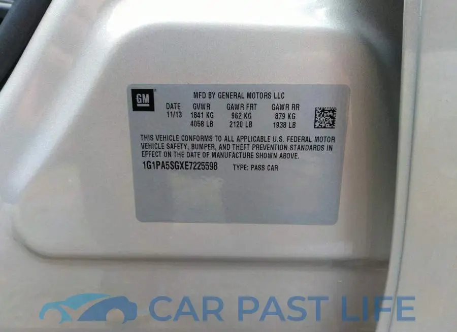 1G1PA5SGXE7225598# 9