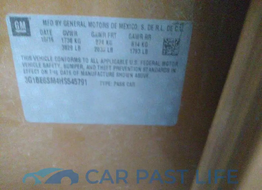 3G1BE6SM4HS545791# 9