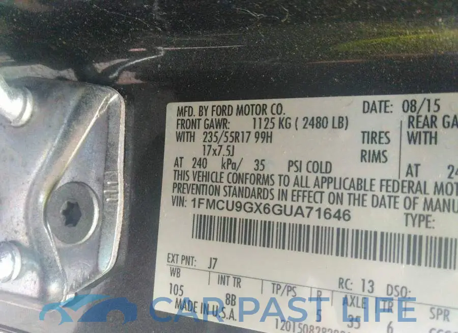 1FMCU9GX6GUA71646# 9