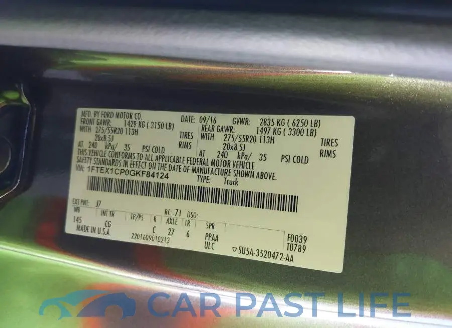 1FTEX1CP0GKF84124# 9