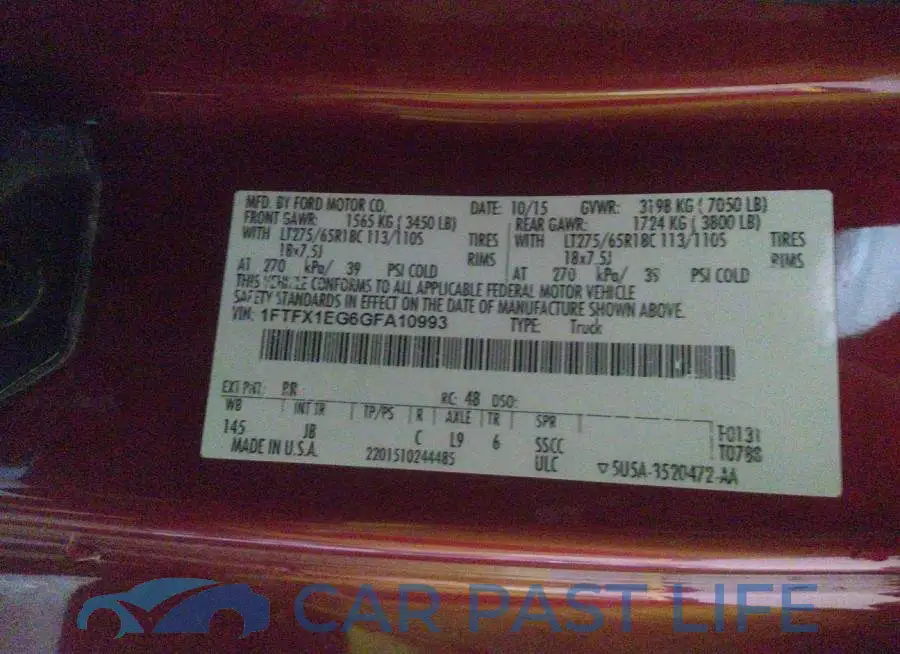 1FTFX1EG6GFA10993# 9