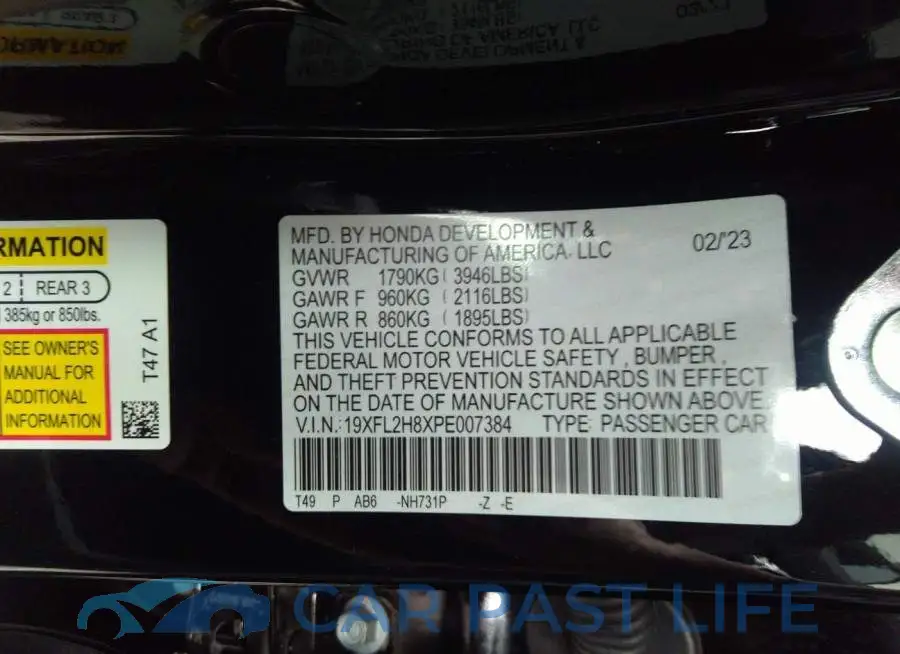 19XFL2H8XPE007384# 9