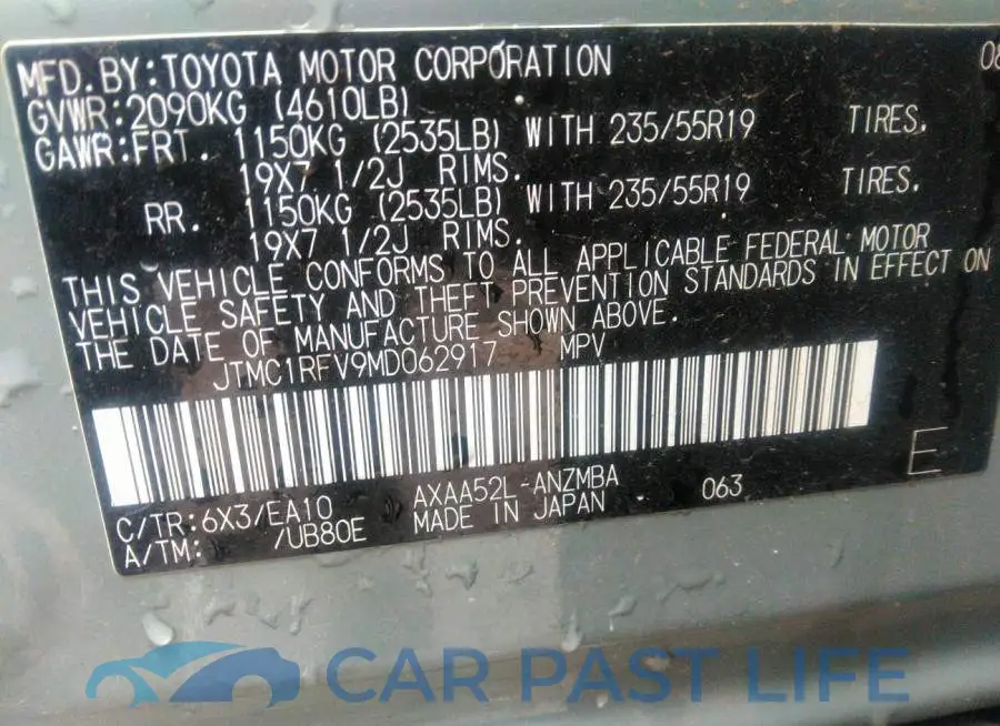 JTMC1RFV9MD062917# 9
