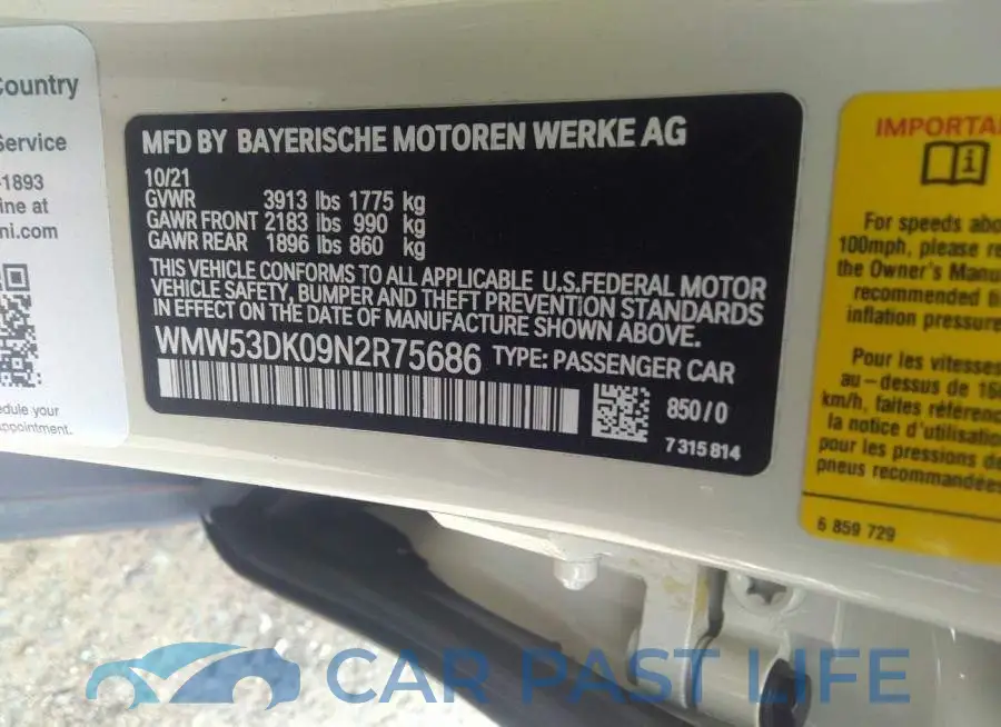 WMW53DK09N2R75686# 9