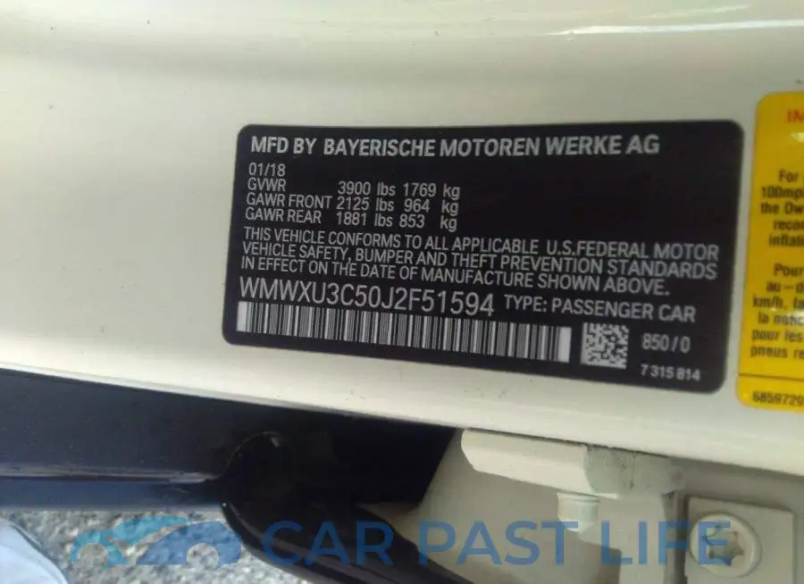 WMWXU3C50J2F51594# 9