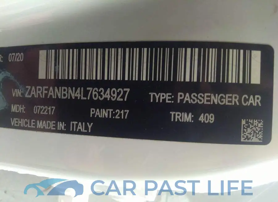 ZARFANBN4L7634927# 9