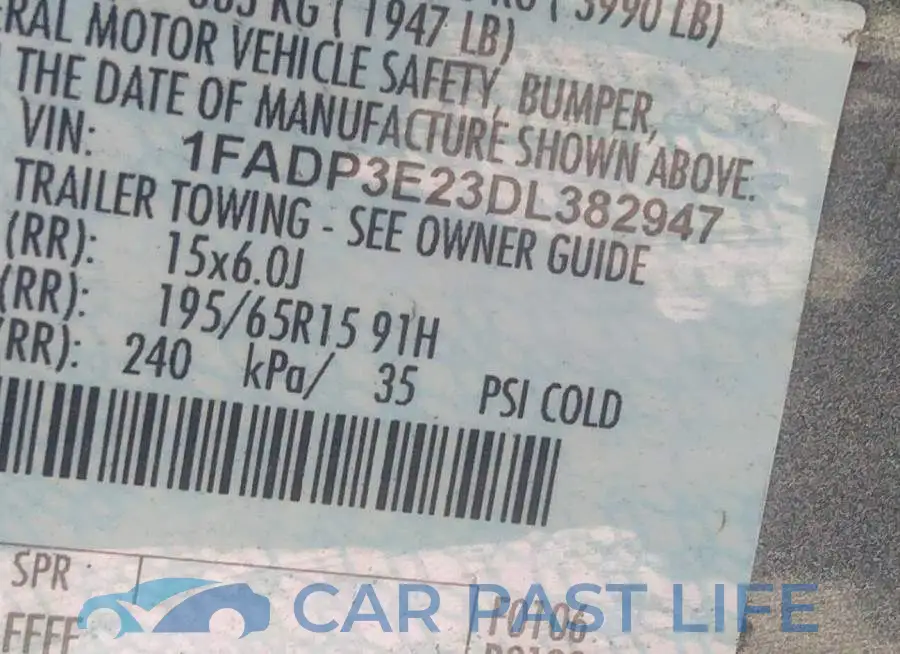 1FADP3E23DL382947# 9