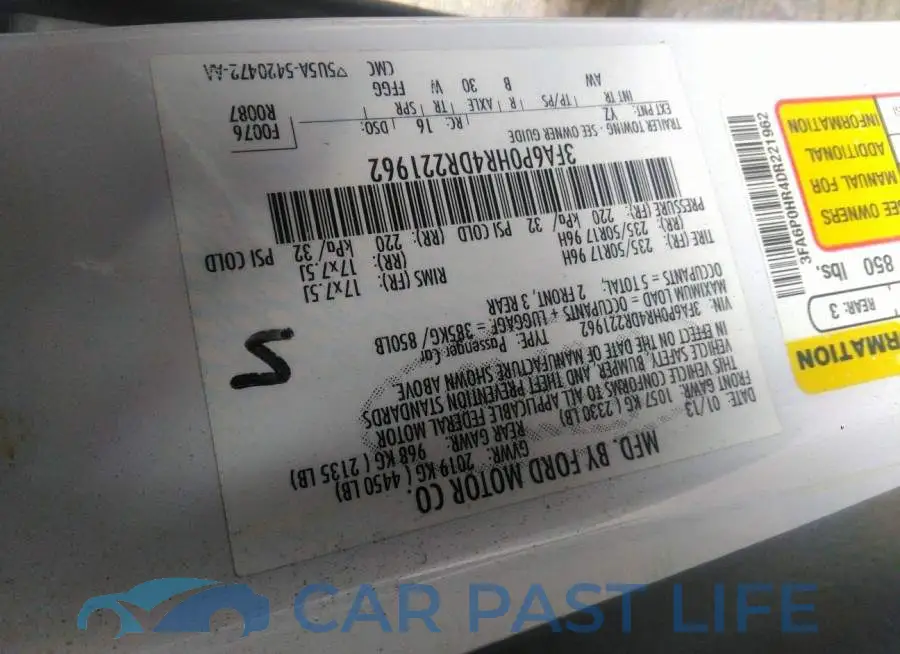 3FA6P0HR4DR221962# 9
