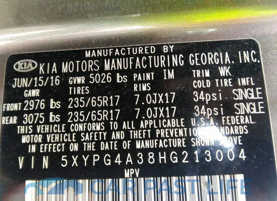 5XYPG4A38HG213004# 9